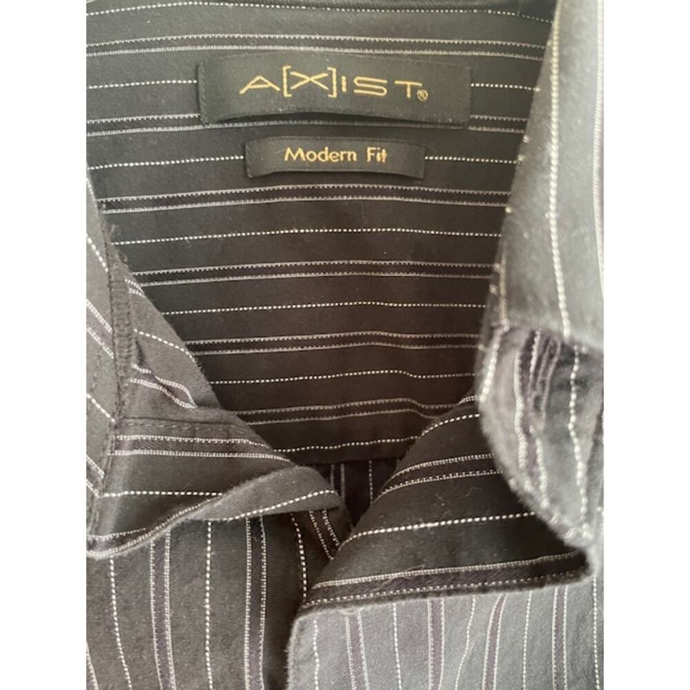 Axist Men Size XL Modern Fit Long-Sleeve Button Front Black‎ Shirt 100% Cotton - Picture 4 of 5